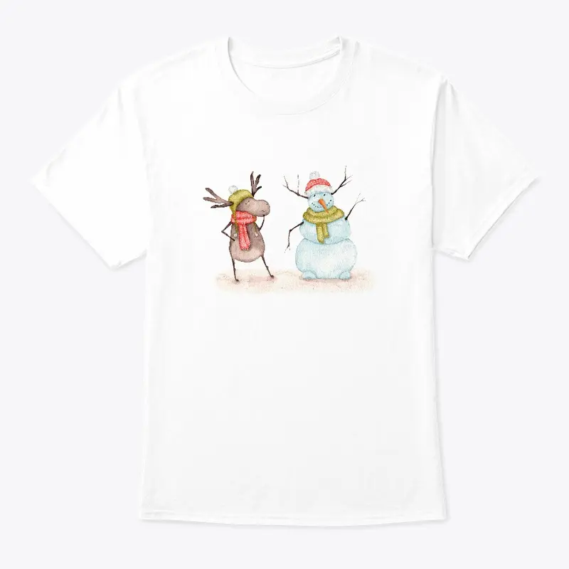 Moose and snowman